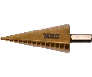 Sthor 22612 - broca escalonada hss titanio, ideal para metal, madera y