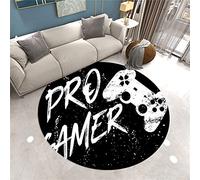 Sticker Superb. Gamer Galaxy Alfombra Redonda, Rug Redonda Carpet Sala de Estar 3D Gamepad Gamer Adolescente Niño Alfombra del área de Juegos Suave y Antideslizante Alfombra Infantil (Negro,60 cm)