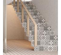 Stickers Adhesivos escalera carrelages | adhesivo adhesivo contremarche azulejos de cemento - Adhesivos contremarche carrelages | 15 x 105 cm - 6 bandas, multicolor