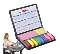 Sticky Note Book - 5.12x4.13x0.79 Inches Sticky Note Pads | Colored Book Flag Set | Writable File Flags Tabs Colored Index Notepad | Pu Leather Notes Box Stationery Set for Women Men