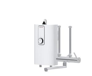 STIEBEL ELTRON Calentador de agua electrónico compacto DCE 11/13 H + grifo MEKD para la cocina, fabricado en Alemania, conexión fija 400 V, apto para solar, montaje en sobremesa, certificado VDE,