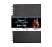 Stillman & Birn Nova Series Black Wirebound Cuaderno de bocetos, 7 pulgadas x 10 pulgadas, 150 GSM (pesado), papel, superficie de grano medio
