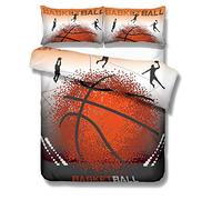 Stillshine Funda nórdica Cama 135 cm 3D Baloncesto Estilo Deportivo Imprimiendo Ropa de Cama 200x200 cm Funda nórdica y Funda de Almohada 2 Personas