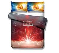 Stillshine Funda nórdica Cama 135 cm 3D Baloncesto Estilo Deportivo Imprimiendo Ropa de Cama 200x200 cm Funda nórdica y Funda de Almohada 2 Personas