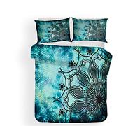 Stillshine Funda nórdica - Cama 150 Galaxia misteriosa Bohemia India Mandala Morado Azul Rojo Verde Cielo Estrellado Ropa de Cama King Size Funda nórdica 220x240 y 2 Funda de Almohada 50x75