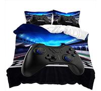 Stillshine. Funda Nordica Cama 90/105/135/150 Juvenil Niños Niñas Game Player Gamepad Controlador Blanco Negro Microfibra Funda de Almohada 2/3 Piezas Juego De Cama (Color 3,Cama 80/90-150 x 220 cm)