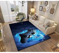 Stillshine. Gamer Alfombras Dormitorio Juvenil Chico Chica Infantiles Niño Juegos 3D Video Alfombras De Habitacion Rectangular Lavables Grandes Pequeñas Alfombras Salon Negro Gris Azul (d,80x160 cm)