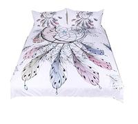 Stillshine Juego de Fundas Nórdicos de Cama 2 Personas Estilo Exótico Multicolor Atrapasueños Funda de Edredón 220 x 240 cm para Cama de 150 cm (Blanco)