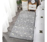 Stillshine Luminosa Alfombra de Caballos Estrellas Luna Geometría de Felpa para Sala de Estar y Niños, 50x80 cm, Rosado Gris