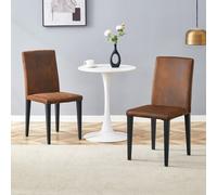 STILVORA: Juego de 2 sillas de comedor, tapizadas en cuero sintético (PU), con patas de metal. Sillas para la cocina, ideales para el comedor y el salón. Sillas de comedor de cuero sintético