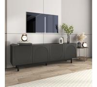 STILVORA: Mueble de TV, aparador, mueble bajo para televisión con 4 puertas con textura. Mesa de televisión, mueble para sala de estar con separadores ajustables. Largo: 175 cm, color