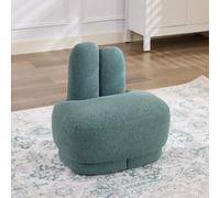 STILVORA: Otomana con asiento acolchado y diseño de "orejas de conejo". Taburete sin espacio de almacenamiento, acolchado, fijo y decorativo, ideal para salones
