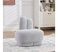 STILVORA: Otomana con asiento acolchado y diseño de "orejas de conejo". Taburete sin espacio de almacenamiento, acolchado, fijo y decorativo, ideal para salones