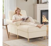 STILVORA: Sillón reclinable tapizado, con función de reclinación, sofá cama plegable fabricado con terciopelo de alta calidad, ideal para salones y dormitorios, color beige