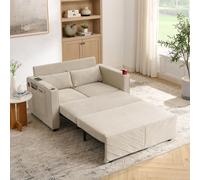 STILVORA: Sofá cama con función 3 en 1 y mecanismo deslizante, sofá de 2 plazas con puerto de carga USB y acolchado ergonómico. Sofá cama que ahorra espacio y es muy versátil. Color: beige