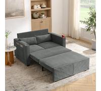 STILVORA: Sofá cama con función 3 en 1 y mecanismo deslizante, sofá de 2 plazas con puerto de carga USB y acolchado ergonómico. Sofá cama que ahorra espacio y es muy versátil. Color: gris oscuro