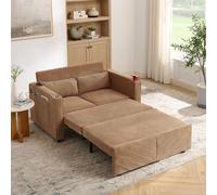 STILVORA: Sofá cama con función 3 en 1 y mecanismo deslizante, sofá de 2 plazas con puerto de carga USB y acolchado ergonómico. Sofá cama que ahorra espacio y es muy versátil. Color: naranja