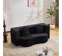 STILVORA: Sofá cama grande, ideal como sofá multifuncional con un colchón abatible completamente comprimible. Sofá plegable 2 en 1, sin necesidad de montaje, perfecto como sofá de suelo para salones,