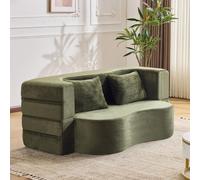 STILVORA: Sofá cama grande, ideal como sofá multifuncional con un colchón abatible completamente comprimible. Sofá plegable 2 en 1, sin necesidad de montaje, perfecto como sofá de suelo para salones,