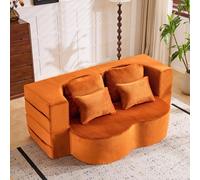 STILVORA: Sofá modular para el suelo con 4 cojines de flanela y espuma de alta densidad. Sofá convertible en cama sin necesidad de montaje, ideal para salones, habitaciones de invitados y dormitorios