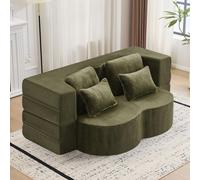 STILVORA: Sofá modular para el suelo con 4 cojines de flanela y espuma de alta densidad. Sofá convertible en cama sin necesidad de montaje, ideal para salones, habitaciones de invitados y dormitorios