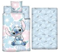 Stitch 3 Piezas Funda Nórdica Cama 90 140x200 + Funda + Bajera 90x200 Niño