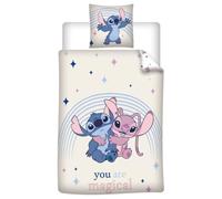 Aymax! Juego de cama Stitch & Angel Magical 1 p. funda nórdica reversible 140x200 cm, funda 65x65 cm