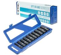 STIX Juego de 10 Vasos de Impacto 1/2 CR-MO 13-26 mm con Estuche | Insertos protectores, para tuercas y tornillos de rueda, incluye maletín de transporte robusto