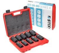 STIX Kraft CR-MO - Juego de llaves tubulares (3/4", 24-46 mm, 10 piezas)