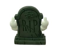 STJUNR Decoración de Halloween Lápida de Resina con Dedo Medio RIP para Humor, Figurilla de Tumba Espeluznante y Divertida para Mesa Estante y Chimenea, Regalo Gag y Adorno de Fiesta