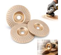 STOAT Disco amoladora madera 3 piezas. Disco carburo 125/22mm para cortar, dar forma & lijar, disco de talla madera para amoladora (plano-3)