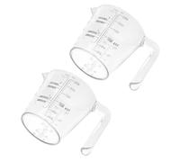 STOBAZA 2 Piezas Taza Medidora de Plástico Duro Transparente 250ml con Escala Fácil de Limpiar y Asa Portátil para Hornear en Casa y Uso en Hotel Color Aleatorio