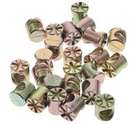 STOBAZA 20 Unidades Tuercas de Barril Ranuradas M6 X 10mm para Muebles, Aleación de Zinc Dorada, Mejor Retención y Kit de Hardware de Reemplazo para Ensamblaje de Muebles Planos