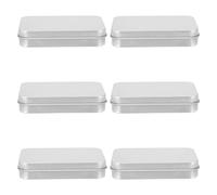 STOBAZA 6piezas Caja de Hojalata Rectangular para Dulces Unidades Contenedor de Almacenamiento de Caja de Hojalata para Envolver para Joyería y Regalos