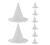 STOBAZA 8 Piezas Sombrero de Bruja de Papel Blanco Diseño Creativo Diy, Reutilizable y Fácil de Pintar para Actividades Artísticas y Juegos de Rol