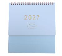 STOBAZA Calendario de Sobremesa 2026-2027 Azul, Diseño Minimalista | Papel, Formato Espiral, Uso en Oficina y Estudio, Layout Claro, Ahorro de Espacio