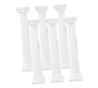 STOBAZA de Columna Romana Decorativa Diseño Delicado y Acabado Fino 6 Piezas de Plástico Blanco para Adorno Interior del Hogar Adecuado para Micro Paisajes y Muebles de Sala