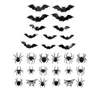 STOBAZA Decoración LED 3d de Murciélagos y Arañas para Halloween Luz Suave, Material Plástico Abs, Flexible Cables para Exteriores y Jardines