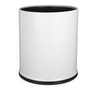 STOBAZA Papelera Redonda de Doble Capa 10l, PP E Hierro para Separación | Blanco, Interior Moderno y Elegante, para Hoteles y Oficinas, Fácil de Limpiar y Ordenar