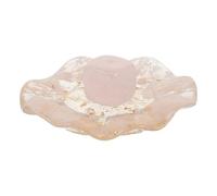 STOBAZA Porta Incienso de Cristal en Forma de Hoja de Loto Bandeja para Recoger Cenizas, Soporte Elegante de Resina para Altar y Mesita de Noche, Adecuado para Meditación y Decoración