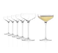 Stölzle Lausitz Copas de Champán TWIST Set de 6 220ml - Elegantes Copas de Cristal para Champán Cava y Cócteles - Resistentes a Lavavajillas y Golpes, Hechas en Alemania
