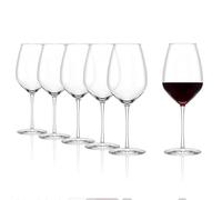 Stölzle Lausitz Juego de 6 copas de vino de color burdeos Fino de 655 ml, elegantes copas de vino ideal para burdeos, copas de vino tinto de cristal para un máximo desarrollo del aroma, aptas para