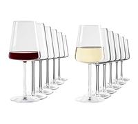Stölzle Lausitz Power Juego de 12 copas de vino blanco y 6 copas de vino tinto. Apto para lavavajillas, cristal sin plomo, de alta calidad, elegante.
