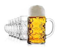 Stölzle Oberglas ISAR - Juego de 6 jarras de Cerveza (1 litro, Estable, Cristal de Lima, 1 L, Apto para lavavajillas)