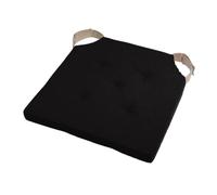 Stof - Cojín de Silla - Talla 38 x 38 cm - 100% algodón - Color Negro Lino - Modelo Duo, cómoda y Elegante - Fácil de Limpiar