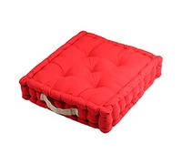 Stof - Cojín de Suelo - Talla 45 x 50 cm - 100% algodón - Color Rojo - Modelo Duo - Grosor Ideal, cómodo y Elegante - Agradable al Tacto