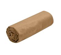 STOF - Sábana Bajera - Tamaño 180 x 200 cm - 100% algodón Certificado por Oeko-Tex - Color Curry - Modelo Eden - Ropa de Cama para casa - Suave y cómoda para Nido Acogedor