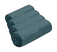 STOF - Sábana Bajera - Tamaño 90 x 190 cm - 100% algodón Certificado por Oeko-Tex - Color eucalipto - Modelo Eden - Ropa de Cama para casa - Suave y cómoda para Nido Acogedor (Paquete de 4)