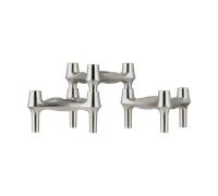 STOFF Nagel Set de 3 candelabros STOFF Nagel BMF Cromo cepillado
