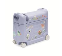 Stokke JetKids BedBox, Arctic Blue - Maleta para niños de 2 a 7 Años (hasta 35 kg) - Se Transforma en Cama - Incluye Colchón, Pegatinas Decorativas y Correa de Transporte Ajustable